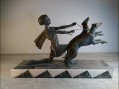 Photo 2 — Statuette statue art deco sur marbre. Diane levriers chiens