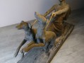 Photo 4 — Statuette statue art deco sur marbre. Diane levriers chiens