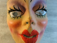 Masque de Carnaval Ancien Carton Bouilli Déguisement Papier Mâché