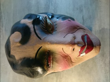 Masque de Carnaval Ancien Carton Bouilli Déguisement Papier Mâché