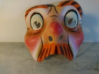 Masque de Carnaval Ancien Carton Bouilli Déguisement Papier Mâché