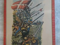 Les bandes de Picardie 1522 - souvenir historique affichette sous verre affiche carte