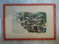 Valmy 1792 - souvenir historique affichette sous verre affiche carte