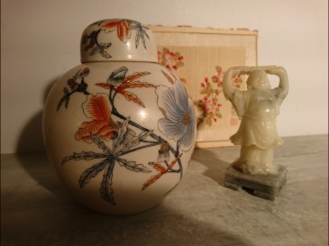 Pot à gingembre, ou vase boule, bouddha en pierre dure - lot chine asie