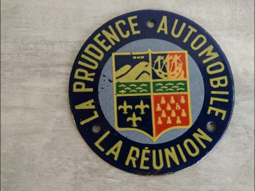 Plaque émaillée - la prudence automobile - la réunion