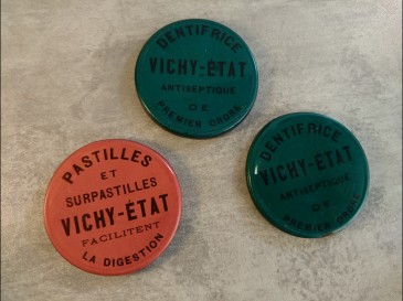 Lot Miroirs de poche publicitaire dentifrice pastille vichy