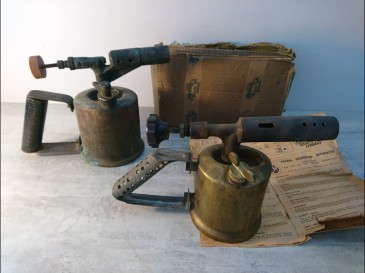 ANCIEN CHALUMEAU - lot paire d'appareil à souder essence