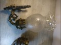 Photo 2 — Paire d'appliques façon lampe à pétrole avec leurs verreries
