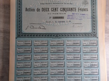 Lot obligations / actions société industrielle marseillaise - marseille