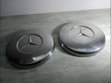 2 enjoliveurs Mercedes métal chromé modèle ancien 