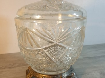 Charmante bonbonnière - sucrier verre moulé 