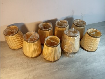 Petits abats-jour vintage tissus plissé pour lustres ou lampe de chevet abat jour