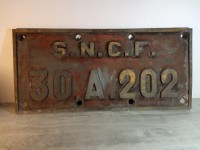 Plaque identification immatriculation tender - SNCF