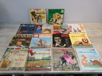 Lot disques vinyles enfants 45T contes comptines fables noel poucet fontaine