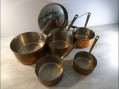 Photo 1 — Lot de Casseroles Poêlons Ancien en Cuivre Etamé 