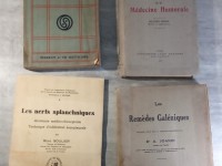 Lot livres anciens medecines remèdes galéniques oto rhino laryngologie les nerfs splanchniques 