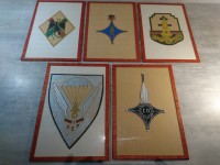 Lot de cadres fanions régiments militaires 13 DBLE CD REP 4 para