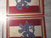 Fanion brodé 13 régiment  lion couronné - Militaria cadres