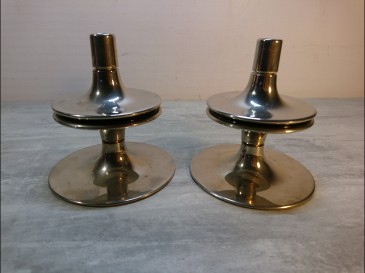 NAGEL Rares bougeoirs pied tulipe années 60 - modulables moderniste