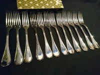 12 fourchettes Christofle métal argenté modèle Albi  filet