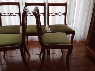 Ensemble de chaises velours vert