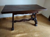 Table rustique pattes de lion style Louis XIV