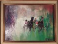 Photo 3 — Georges TRINCOT (Paris 1921) - AFFRONTEMENT - Course de chevaux HST
