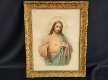 Jésus - lithographie encadrée sous verre e