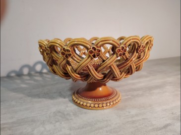 Corbeille Pichon Uzès Céramique tressée ajourée.