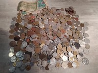 Lot de pièces monnaies France et divers - billets
