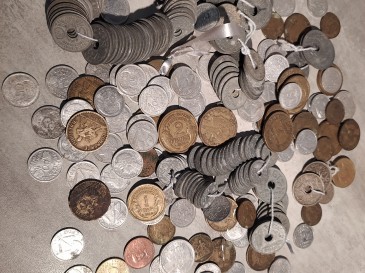 Lot pièces à trous et divers France - trouées monnaie chambre commerce