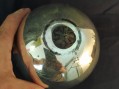 Photo 2 — Ancienne boule de Noël boule de pardon en verre soufflé mercurisé églomisé