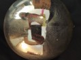 Photo 4 — Ancienne boule de Noël boule de pardon en verre soufflé mercurisé églomisé