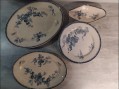 Photo 2 — Lot de 12 assiettes et 3 plats du service Groseilles Faïence de Sarreguemines 