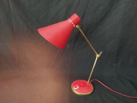 Lampe de bureau rouge diabolo années 50