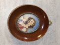 Photo 2 — Peinture miniature portrait jeune fille d'après Greuze