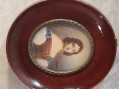 Photo 1 — Peinture miniature portrait de femme style Napoléon III