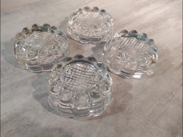 Lot de 4 dessous pieds de table piano en verre Ø 10 cm