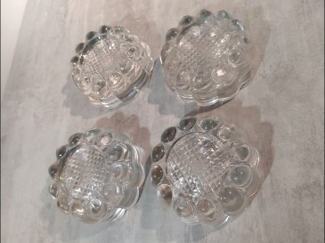 Lot de 4 dessous pieds de table piano en verre Ø 10 cm