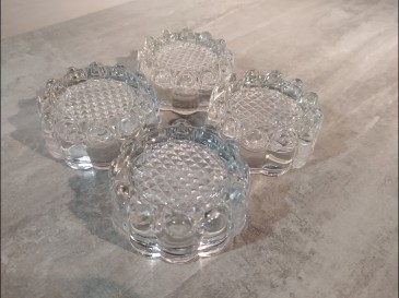 Lot de 4 dessous pieds de table piano en verre Ø 7.5 cm