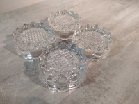 Lot de 4 dessous pieds de table piano en verre Ø 7.5 cm