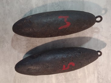 Paire de poids pour horloge comtoise - 3,66kg / 3,82kg 