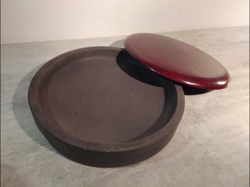 Pierre à encre de chine matériel calligraphie avec son couvercle encrier