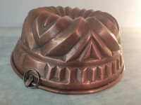 Moule à gâteaux type Kouglof en cuivre étamé
