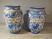 Pots à pharmacie anciens - Castellana - Morus Nigra - Cicuta Major