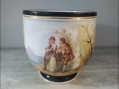 Photo 1 — Cache pot ancien Scène galante filet or 