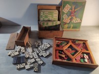 Lot de jeux anciens Domino - nain jaune - loto / bingo