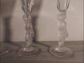 Photo 3 — 4 Coupes à champagne - Cristal de bayel - Bacchus et Vénus - verres