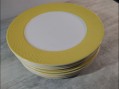 Photo 1 — Lot assiettes dessert digoin sarreguemines contour jaune.
