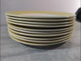 Photo 2 — Lot assiettes dessert digoin sarreguemines contour jaune.